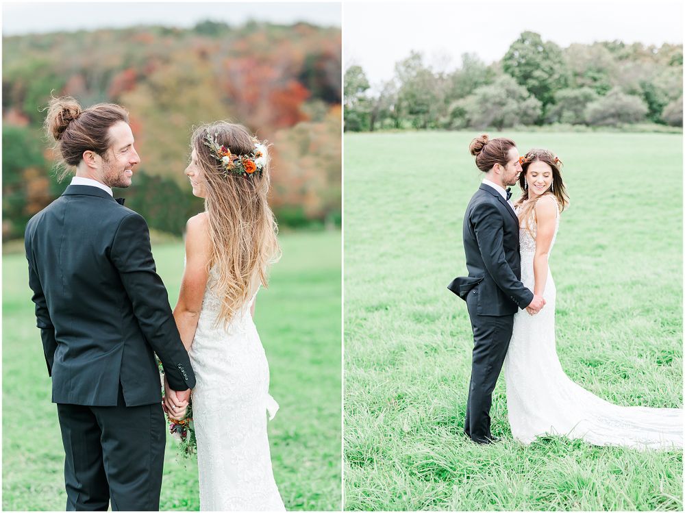 Bride and groom boho styled wedding Scranton Wedding photographer