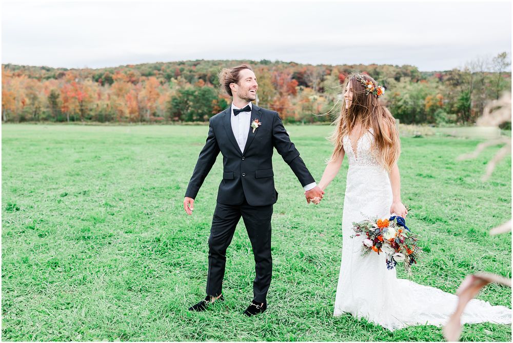 Poconos wedding photographer walking photo