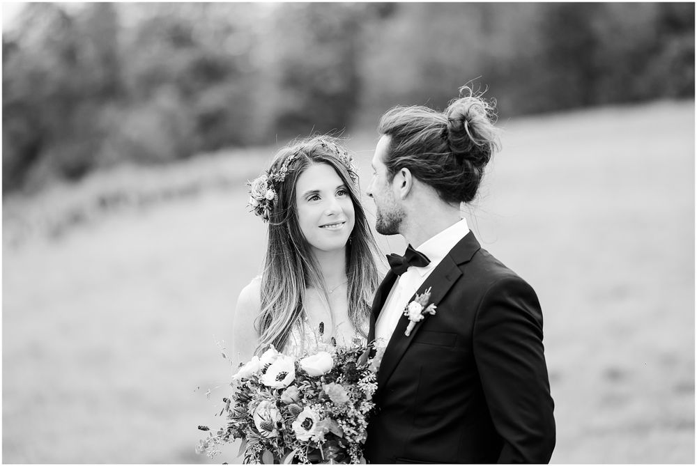 Black and White Poconos wedding photographer