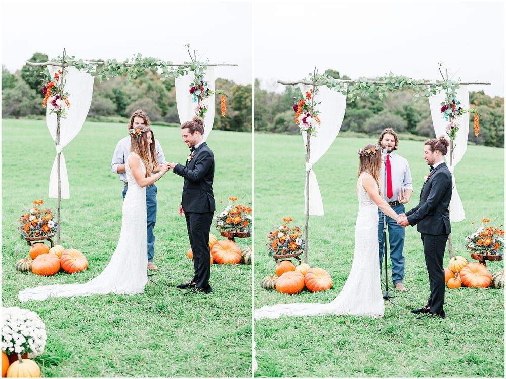 autumn wedding photographer exchange rings