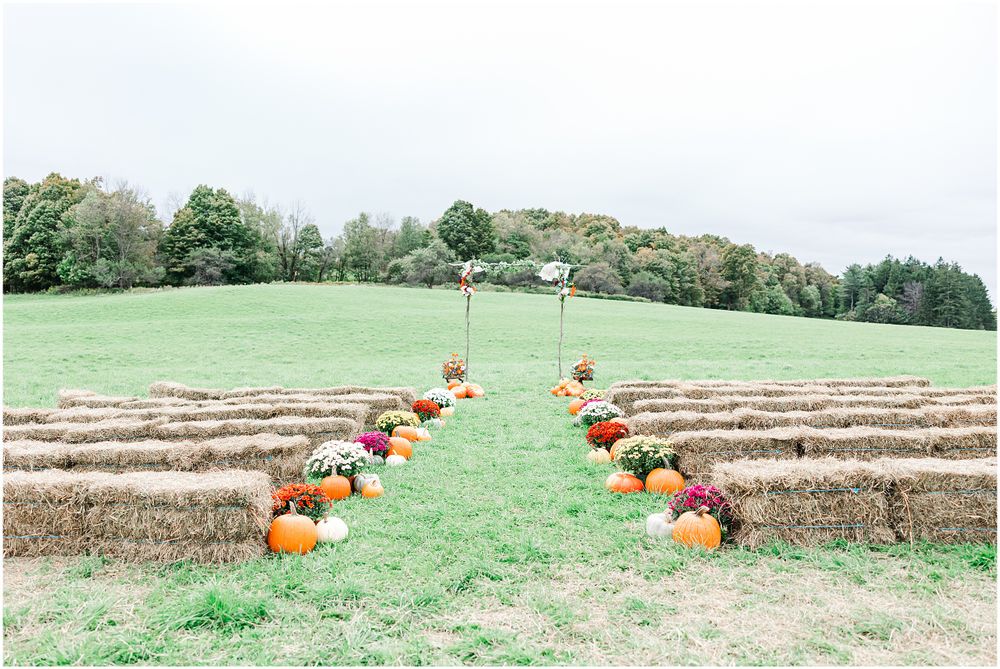 Poconos wedding photographer wedding ceremony set up