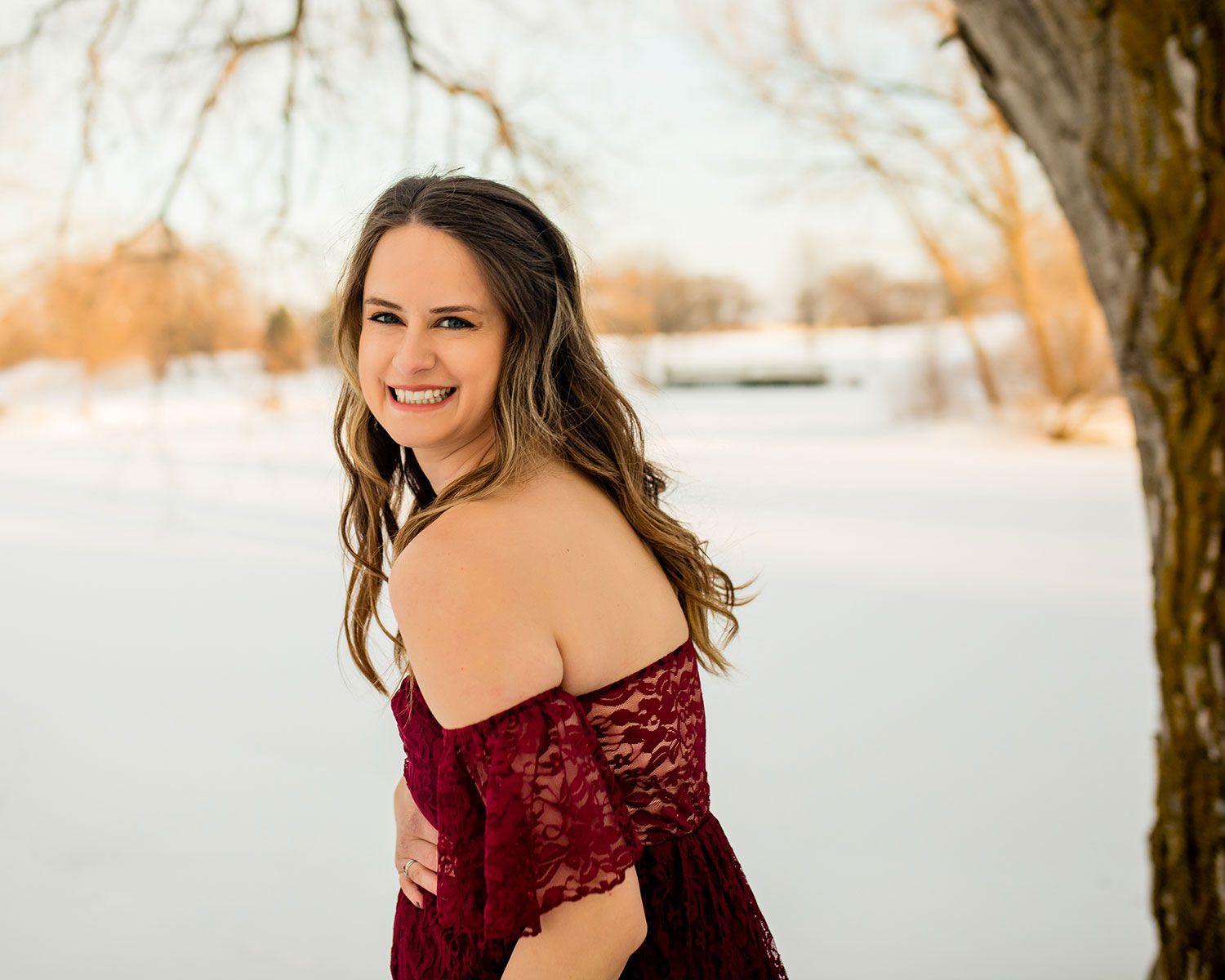Winter Maternity Photo Session in Bennington, NE - BrightSide Photography