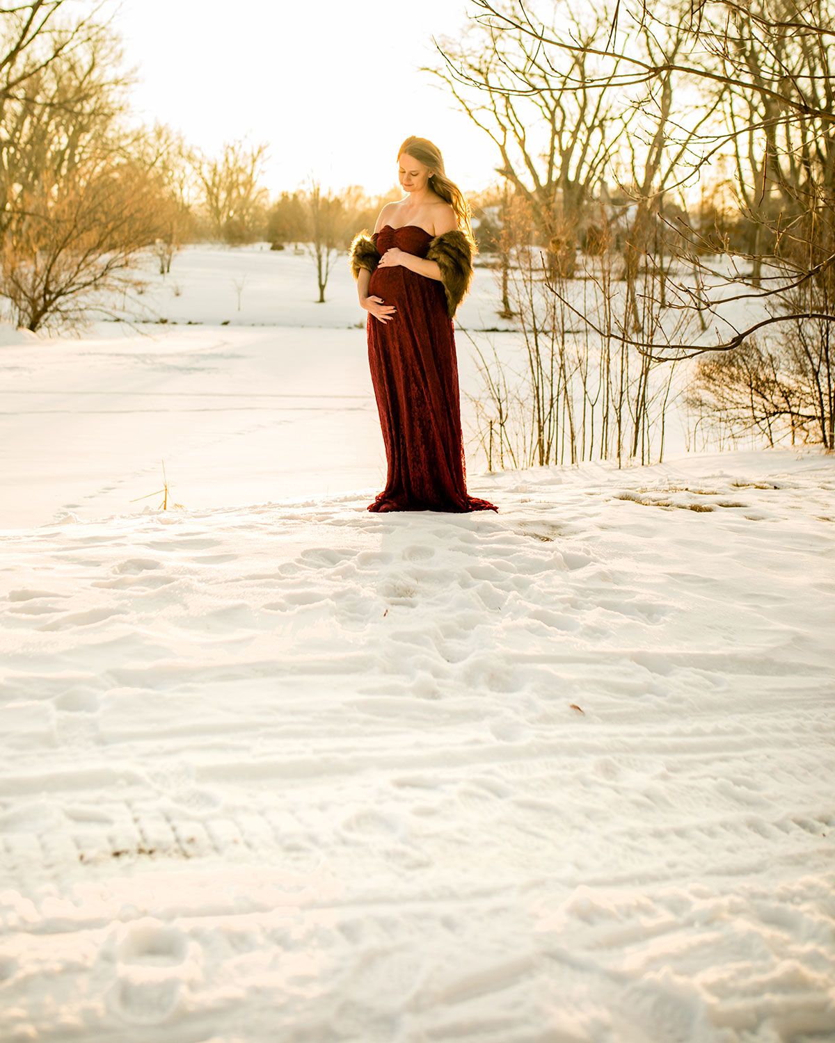 Winter Maternity Photo Session in Omaha, NE - BrightSide Photography