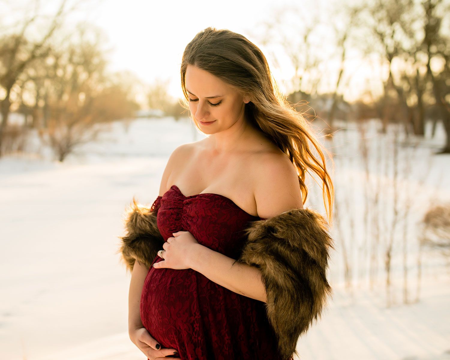 Winter Maternity Photo Session in Omaha, NE - BrightSide Photography