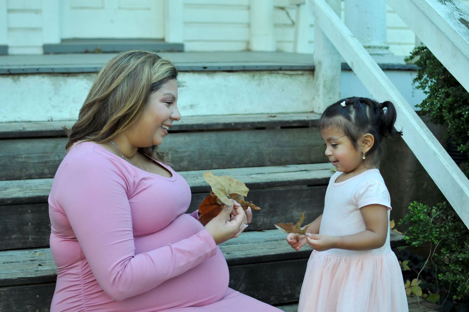 Mom and toddler interacting photo