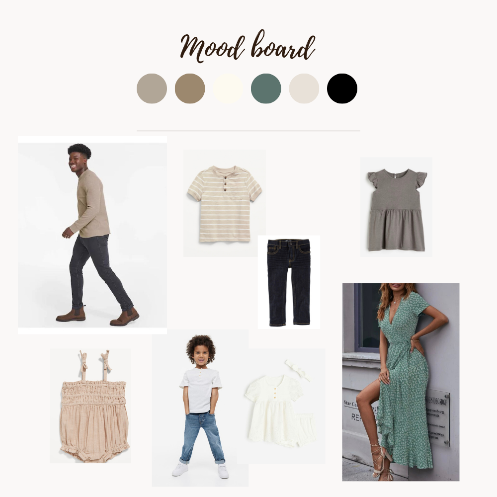 Teal & neutral colour story: Outfit ideas for spring & summer photos in Calgary Alberta.