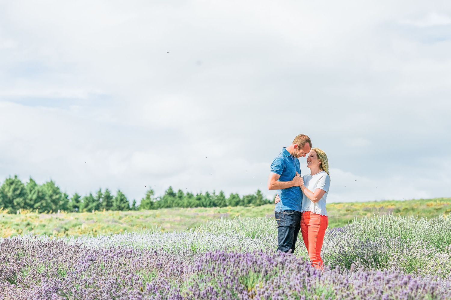 Hayley Elizabeth Photography Cotswolds Photographer Lavender engagement session Snowshill couple holding hands