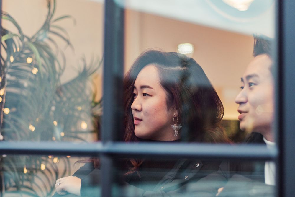 Couple at a coffee shop at The Source in Buena Park, California