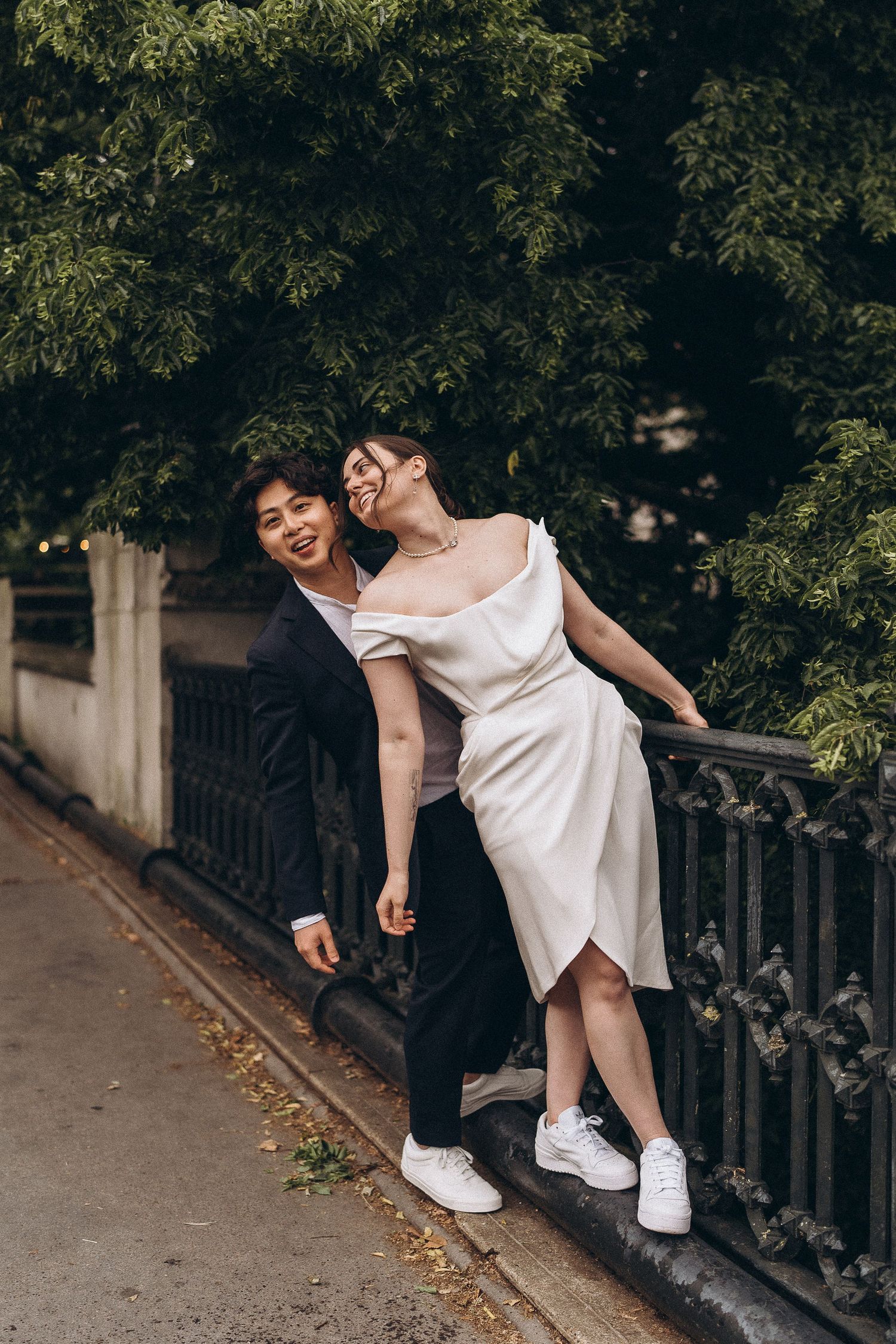 Bride and groom captured by wedding photographer in London, UK