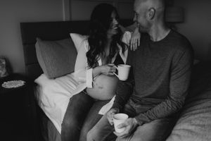 A cozy at-home maternity session in Belleville, Ontario