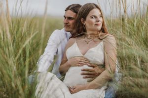 Summer maternity session at Rainbow Haven Beach near Cole Harbour, Nova Scotia