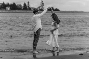 Summer maternity session at Rainbow Haven Beach near Cole Harbour, Nova Scotia