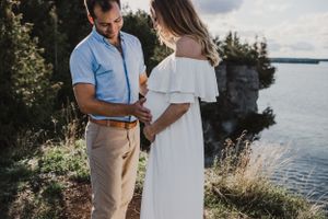 Sunset maternity session at Little Bluff in Prince Edward County, Ontario
