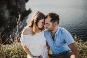 Sunset maternity session at Little Bluff in Prince Edward County, Ontario