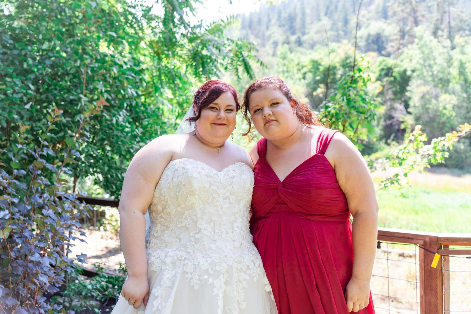 bride with maid of honor