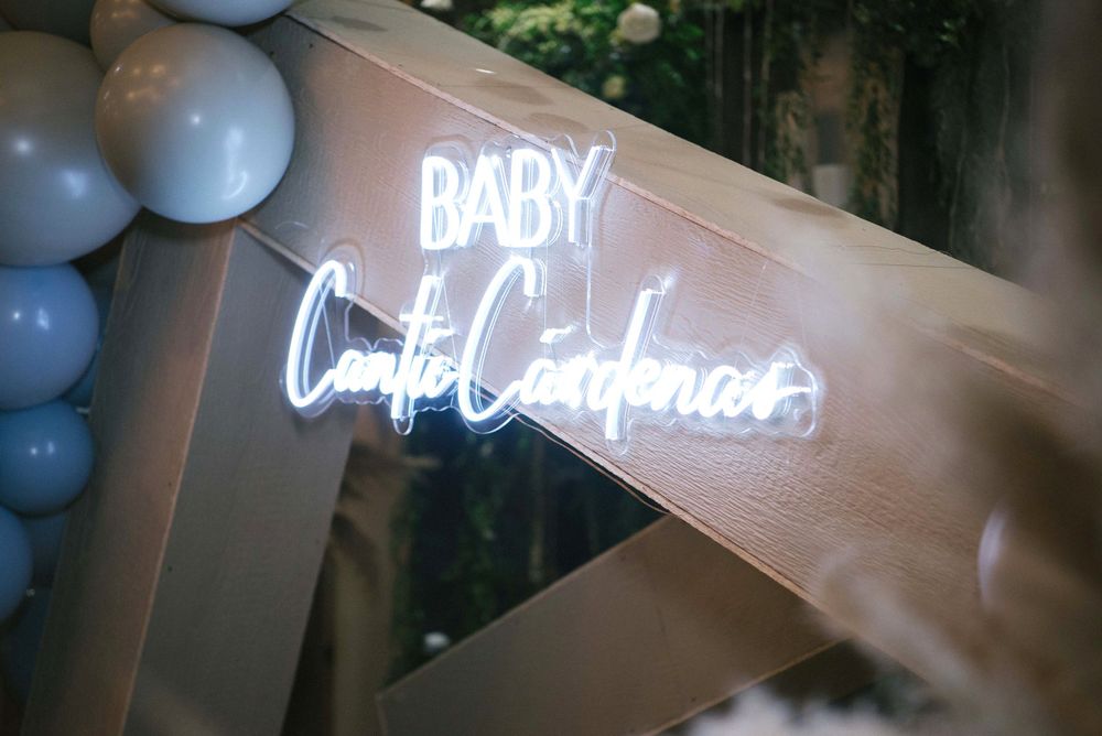 venue decoration. neon sign. baby shower. Corinthian Event Center. Mission, Texas. Wedding photographer