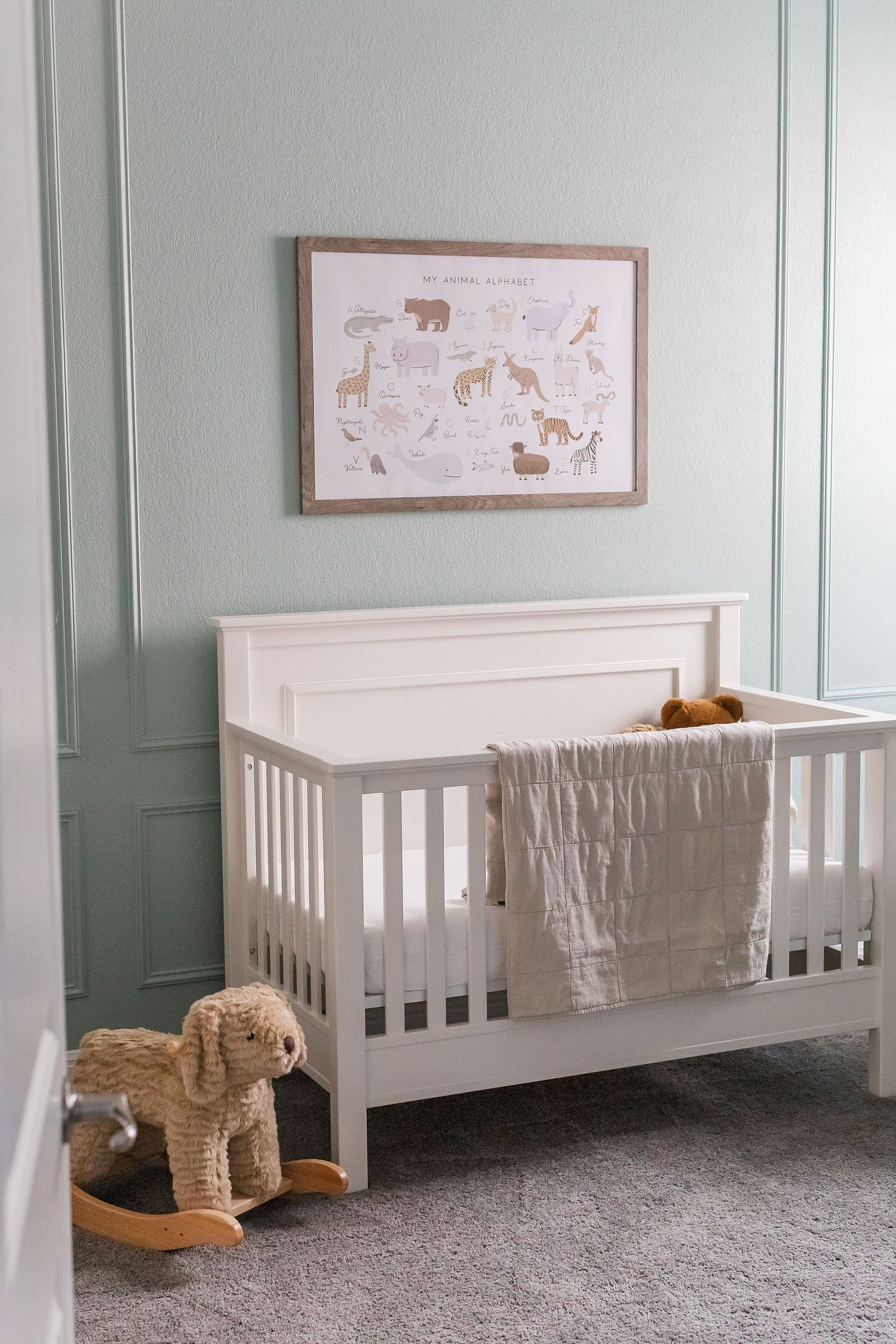 A calm, serene nursery design for baby boy in Austin, Texas