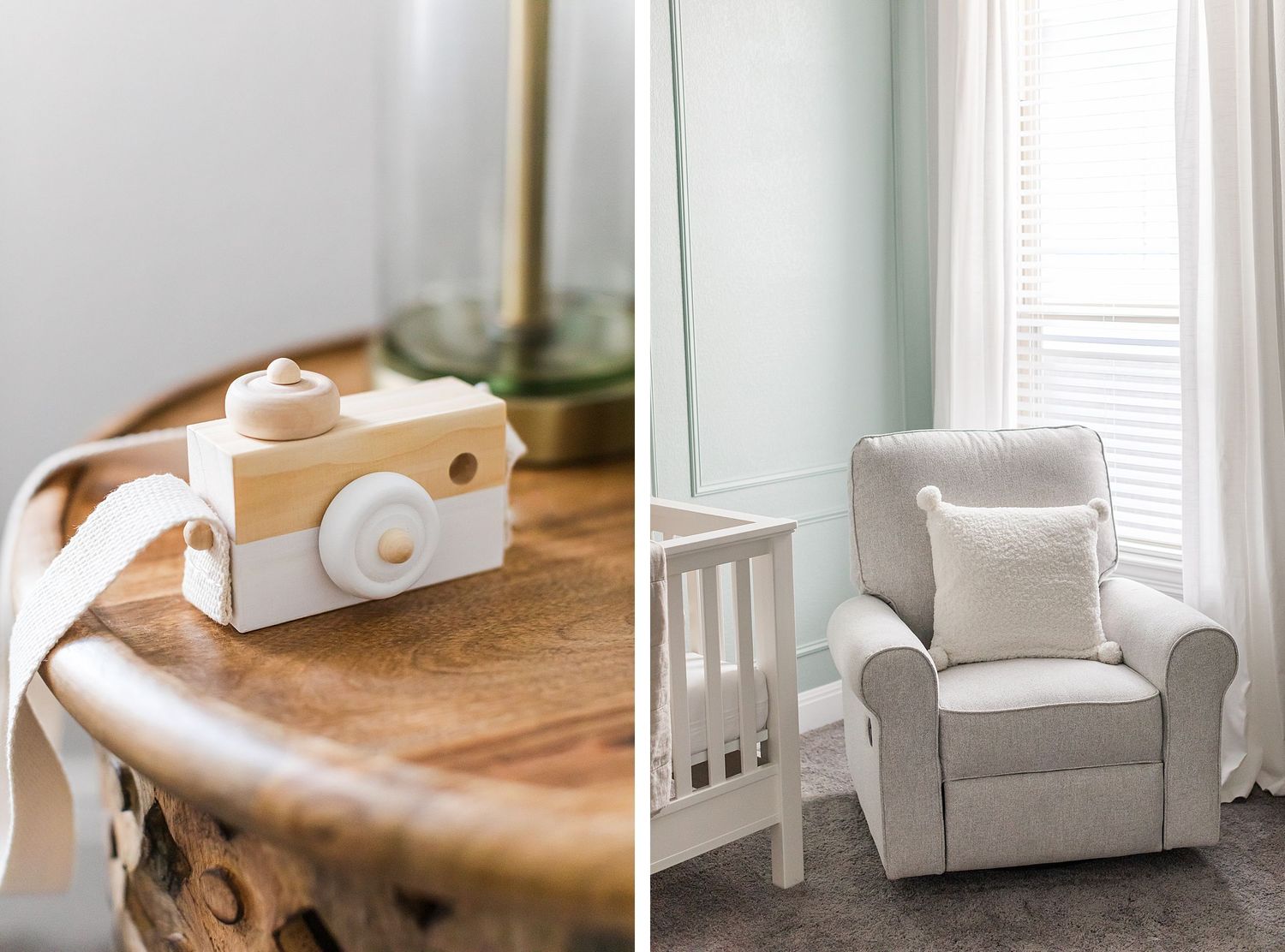 A calm, serene nursery design for baby boy in Austin, Texas