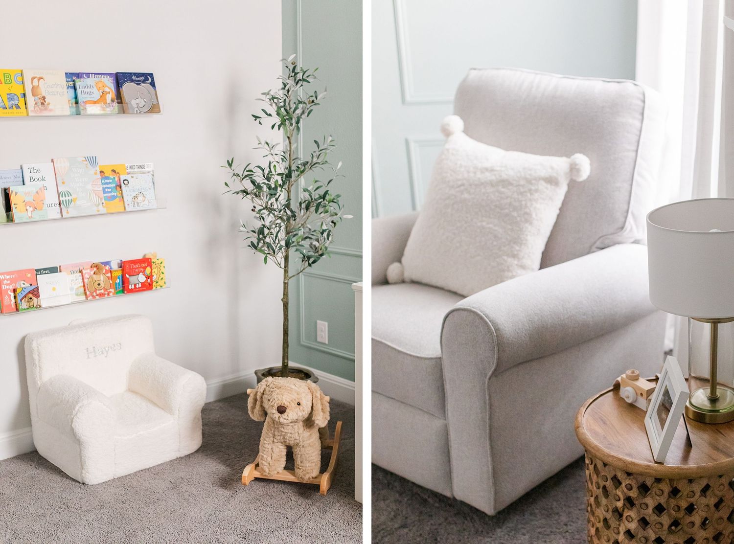 A calm, serene nursery design for baby boy in Austin, Texas