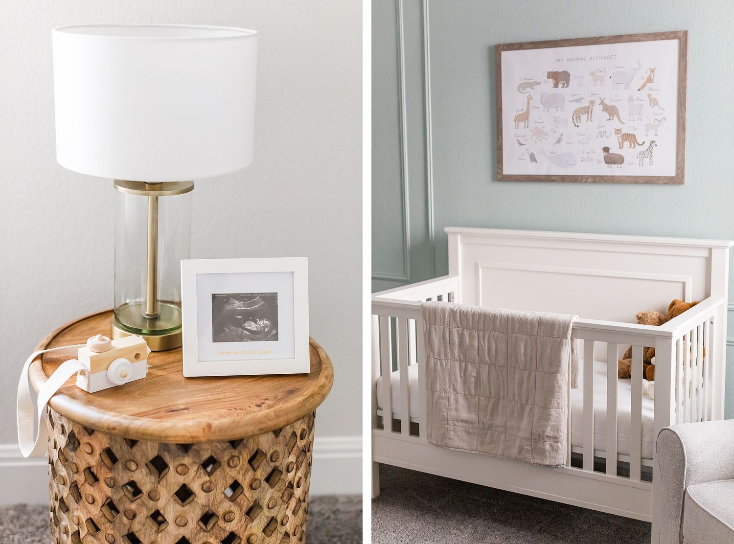 A calm, serene nursery design for baby boy in Austin, Texas