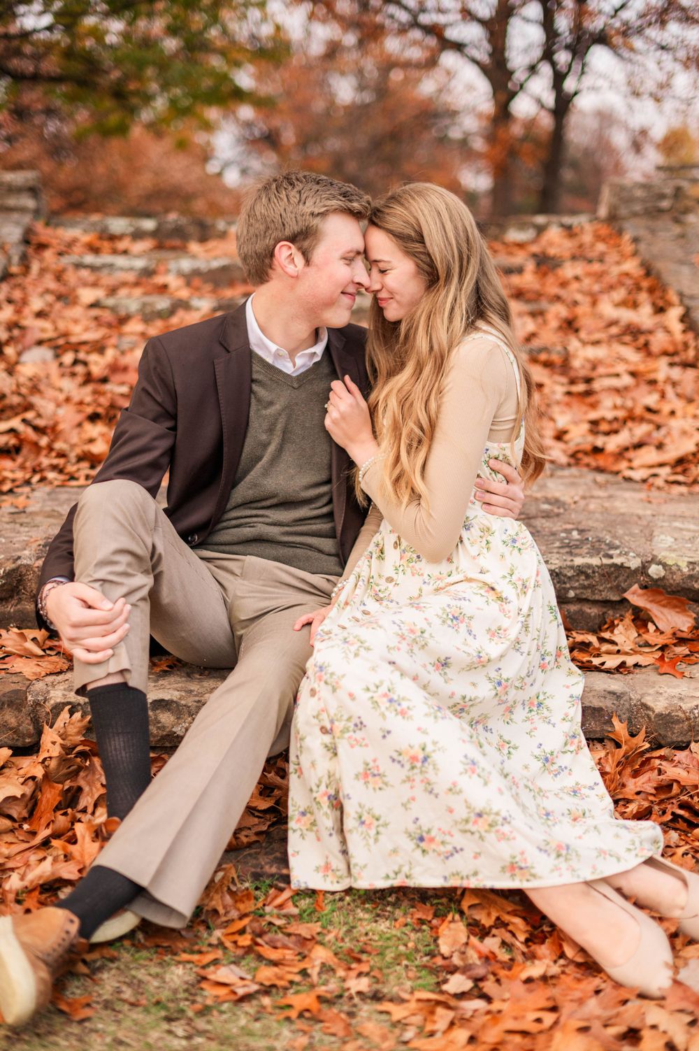 Elegant and classy fall engagement session at Woodward Park, Tulsa, Oklahoma.
