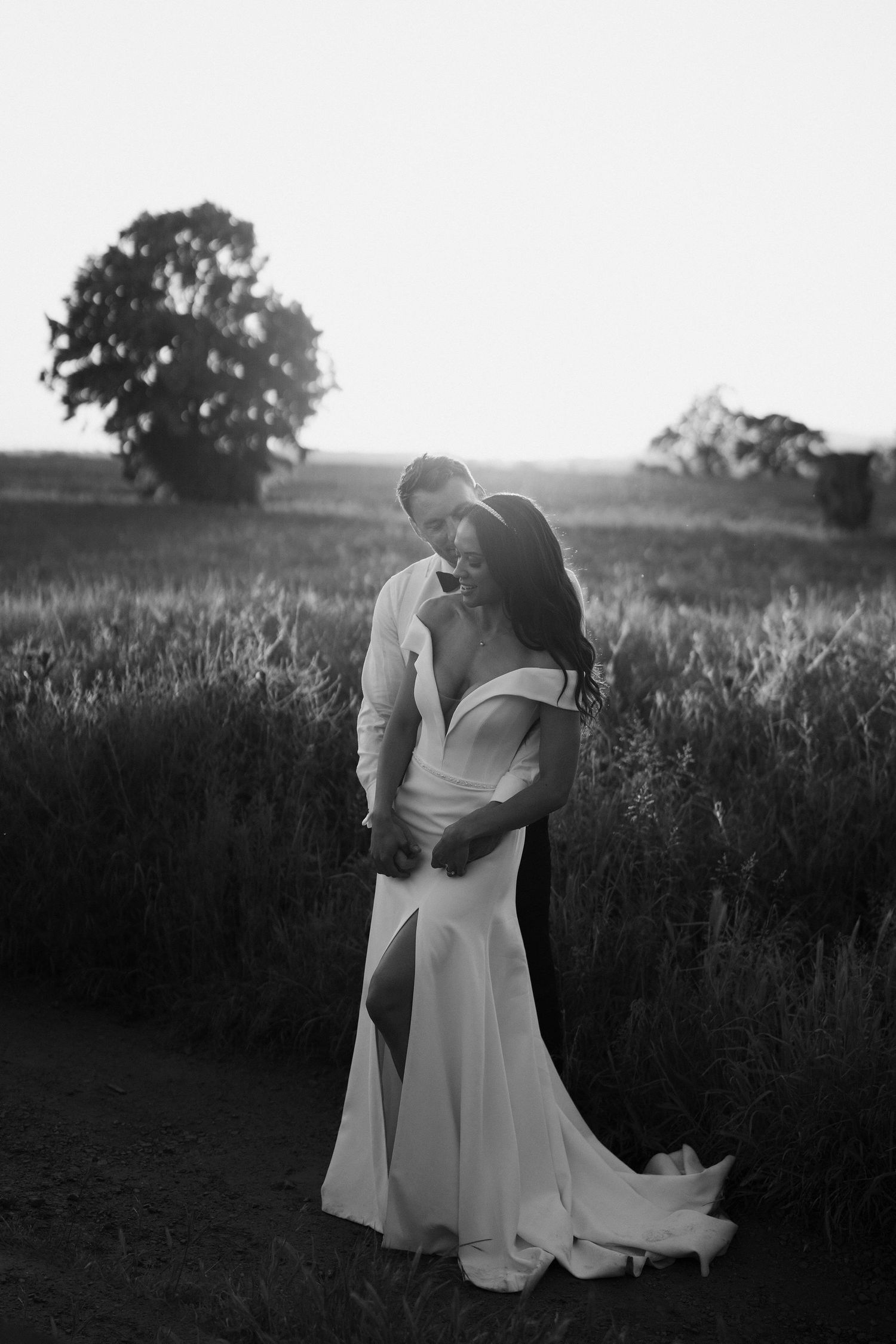 bride-and-groom-sunset-golden-hour-stockton-house-wedding-shropshire