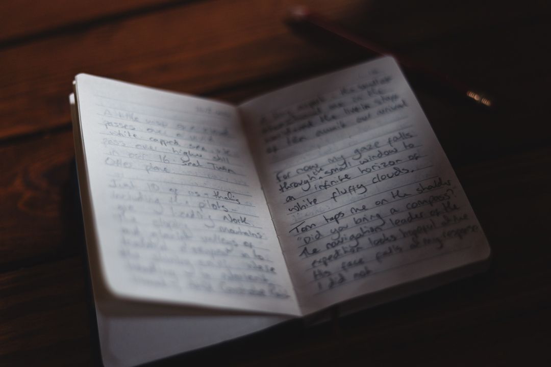Split Greenland tight shot of journal