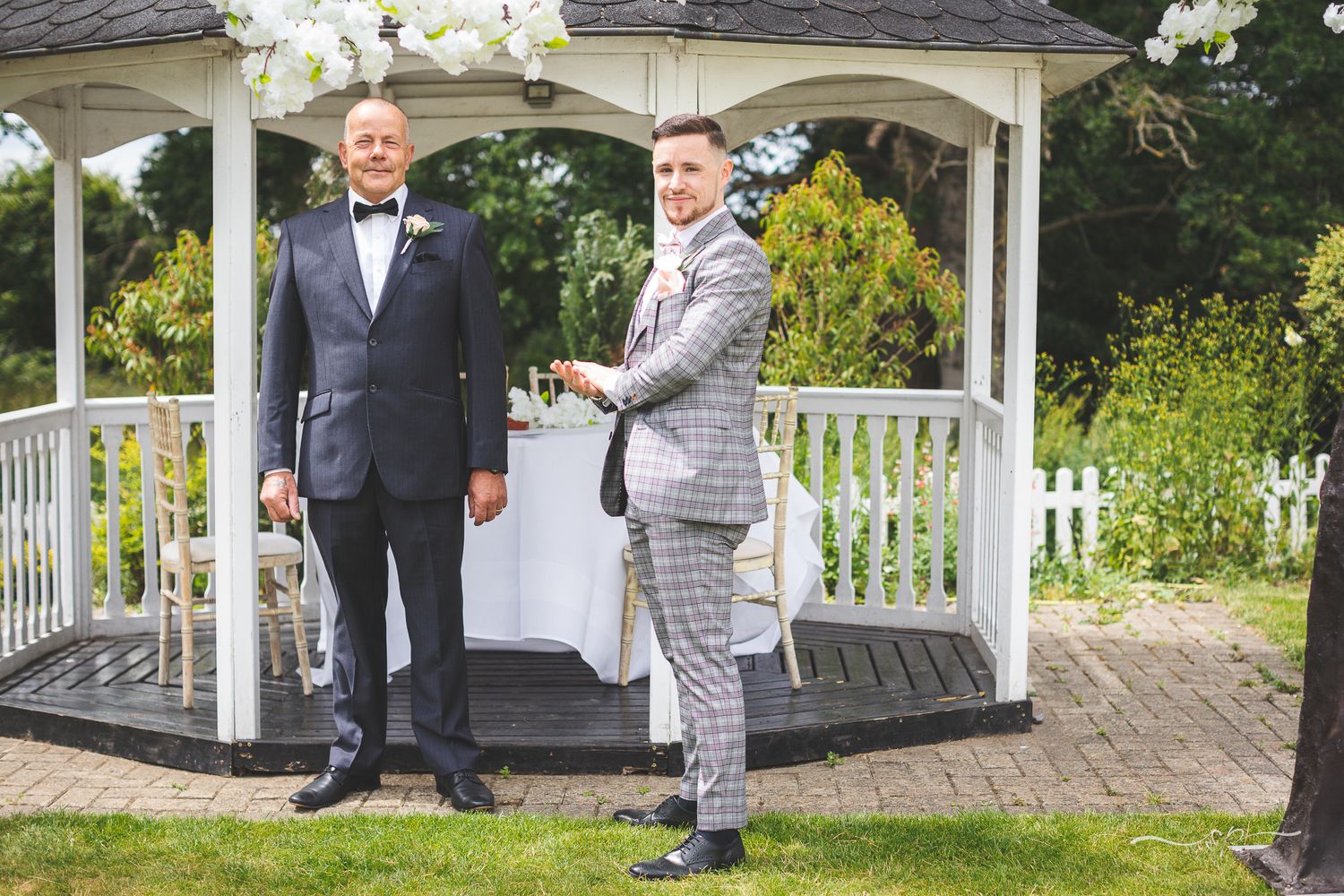 Groom waiting for his bride at the altar at Trunkwell House, wedding photographer