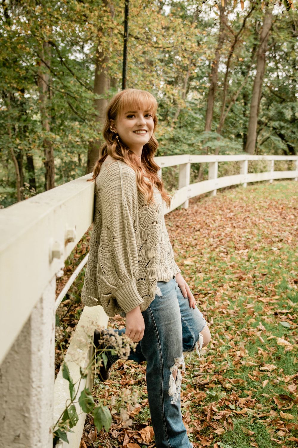 Senior Fall Leaves Autumn Leaves Girl Laughing Red Hair
