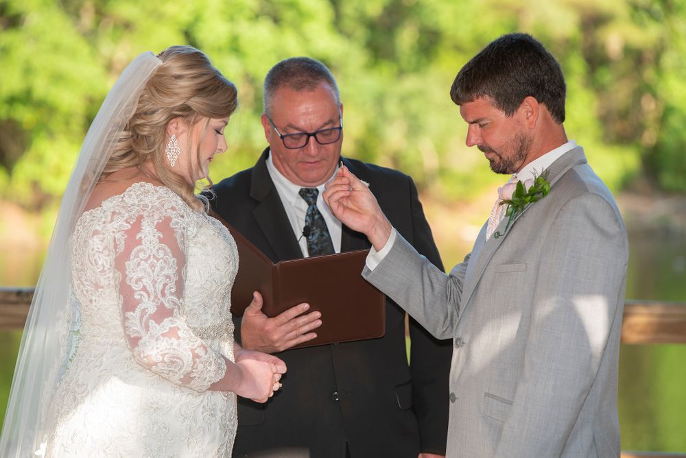 Ceremony Bride and Groom Cape Fear Winery Elizabethtown
