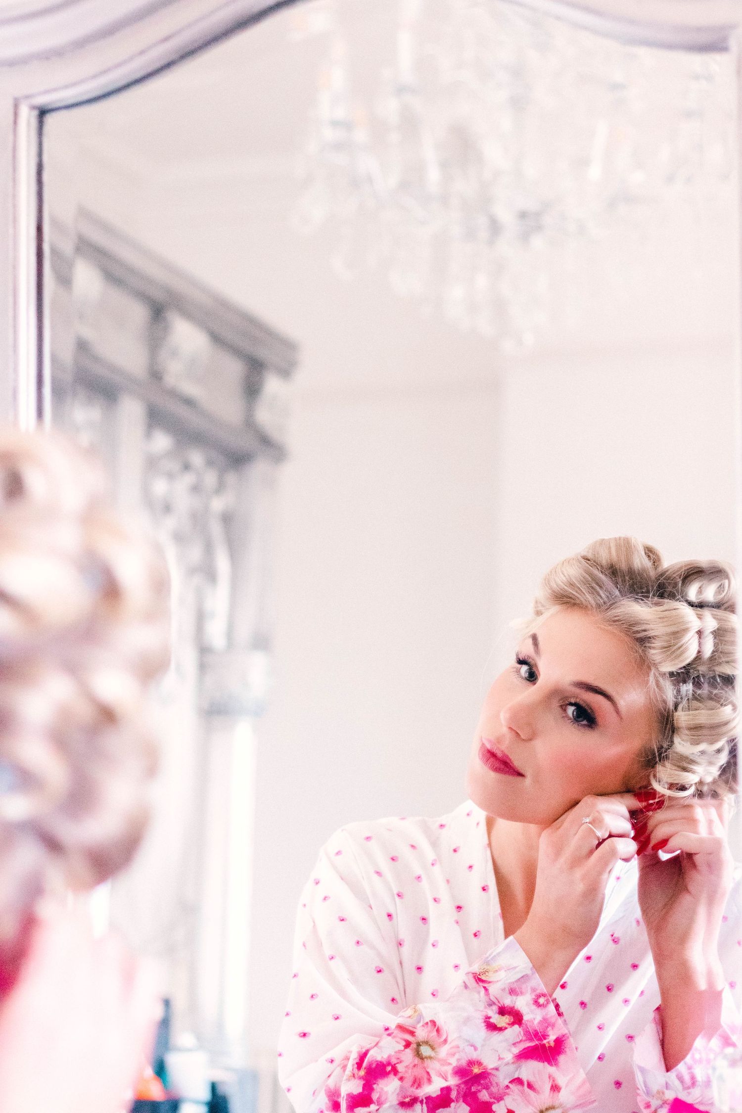 bride getting ready fine art portrait