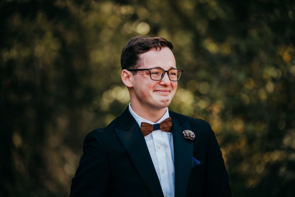 First Look Groom by Kitsap Wedding Photographer Bre Z Photography