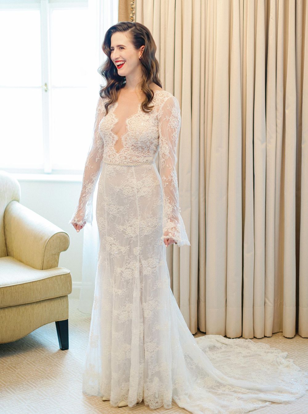 Wedding-ready bride at Four Seasons Hotel in Prague.