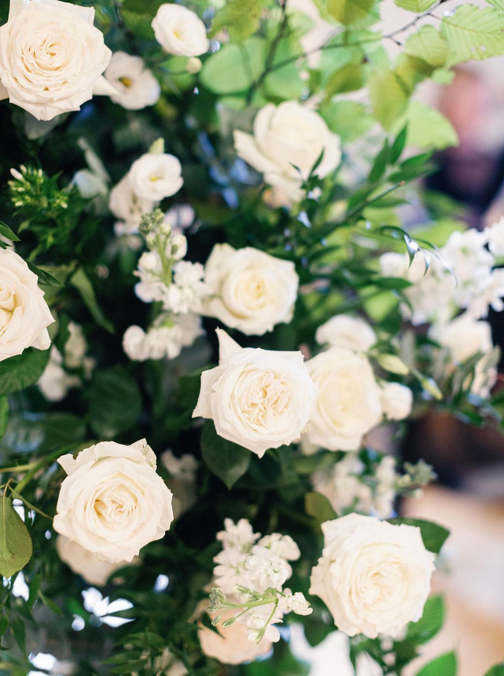Elegant floral arrangements for a wedding ceremony.