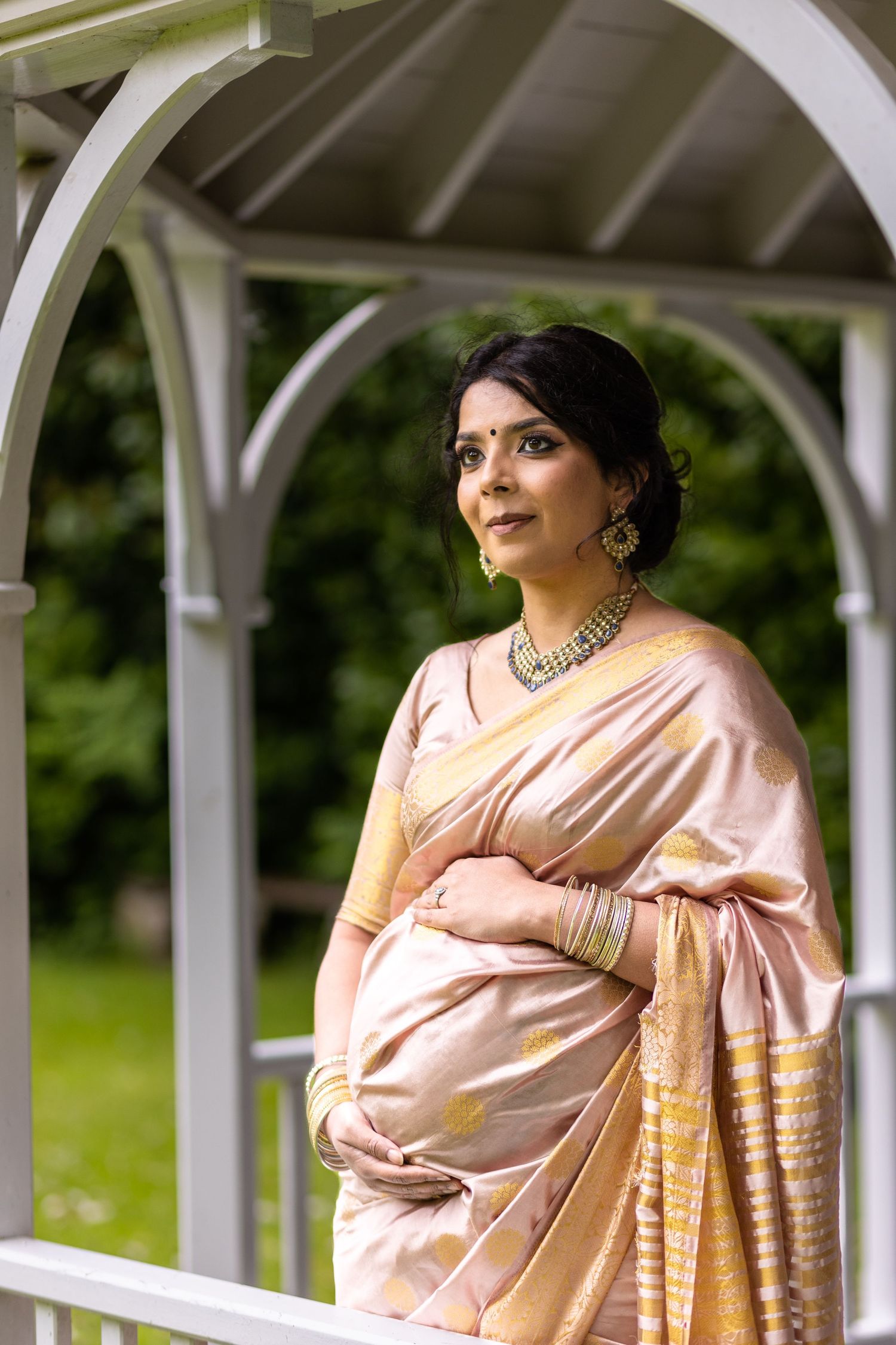 Pregnant lady in sari