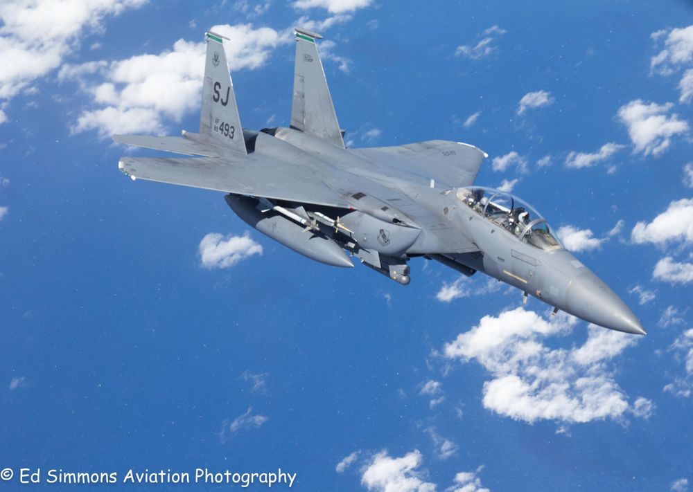 F-15 Eagle photographed Air to Air over the Atlantic Ocean during a refuelling flight