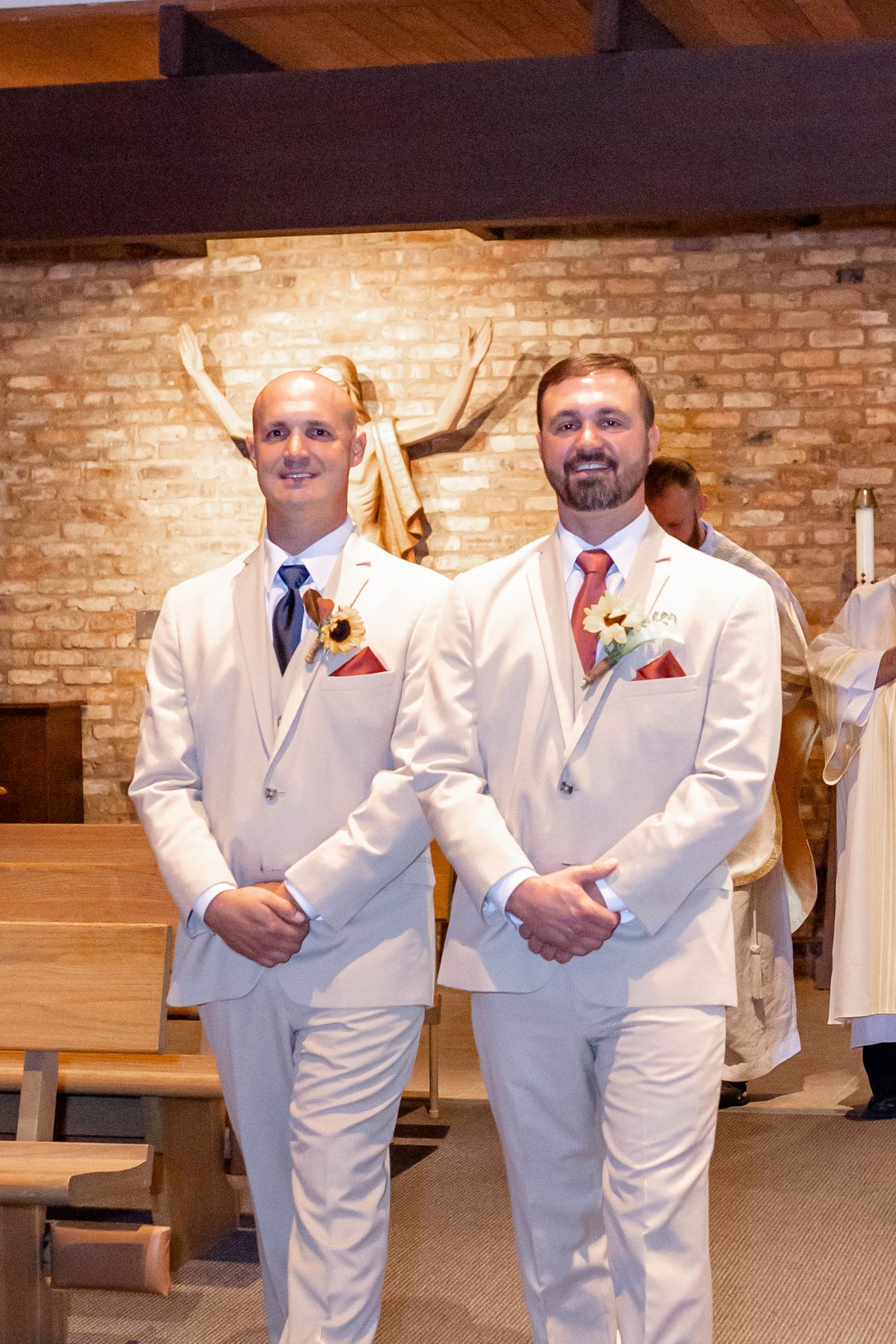 groom and best man in church