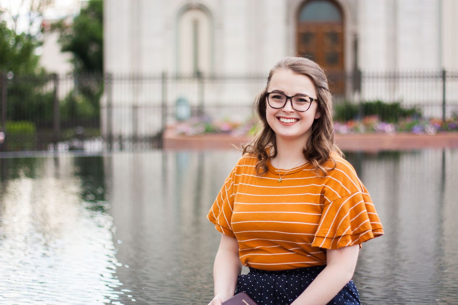 A sister missionary in Salt Lake City, Utah