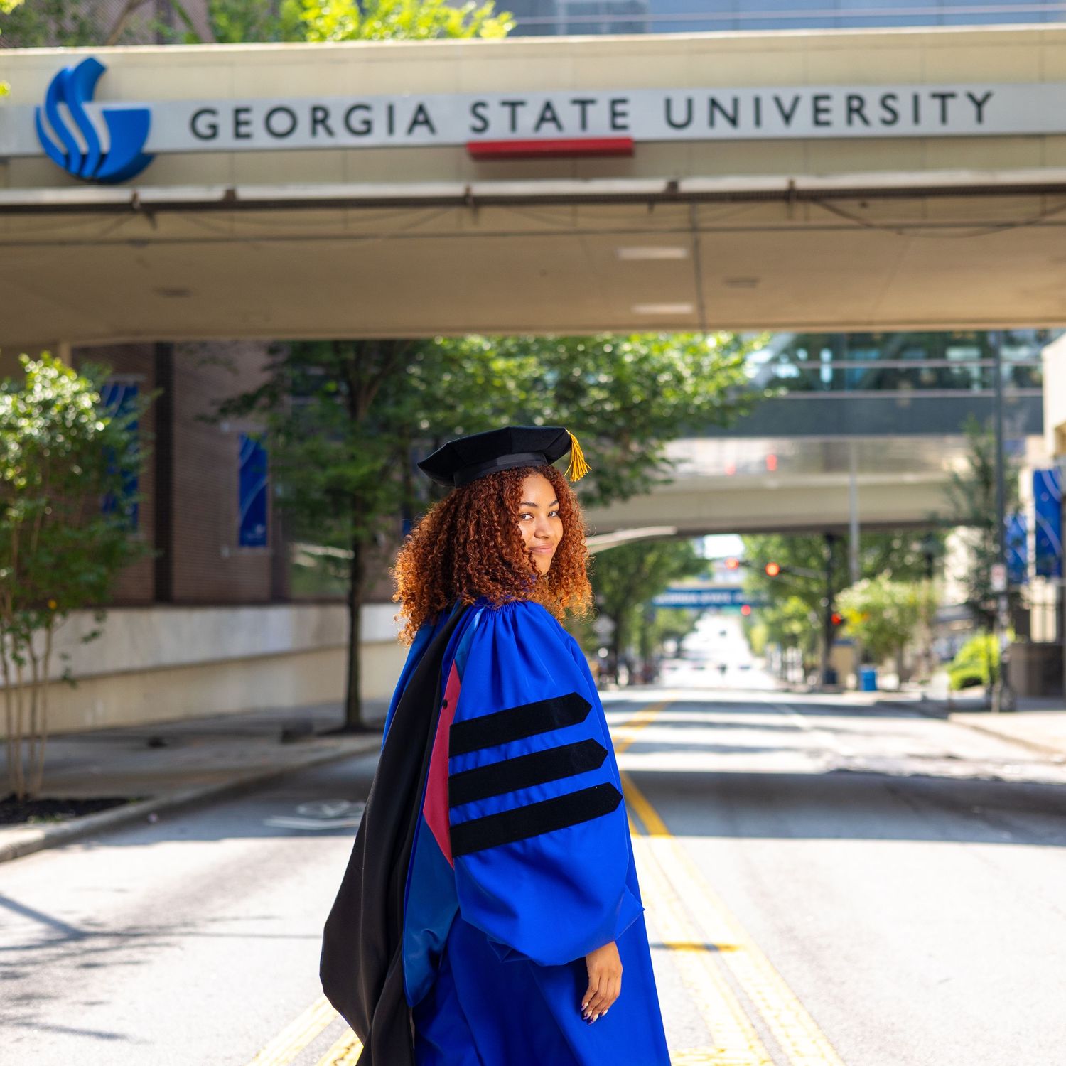 Academic regalia worn at Georgia State University during graduation.