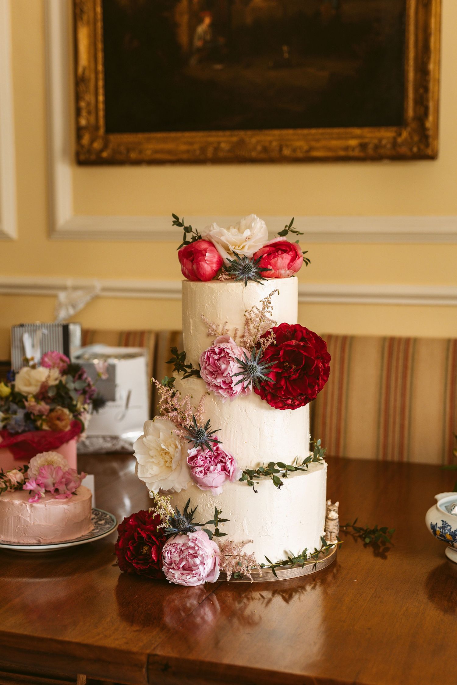 Spectacular home made wedding cake Remenham Court Henley upon Thames