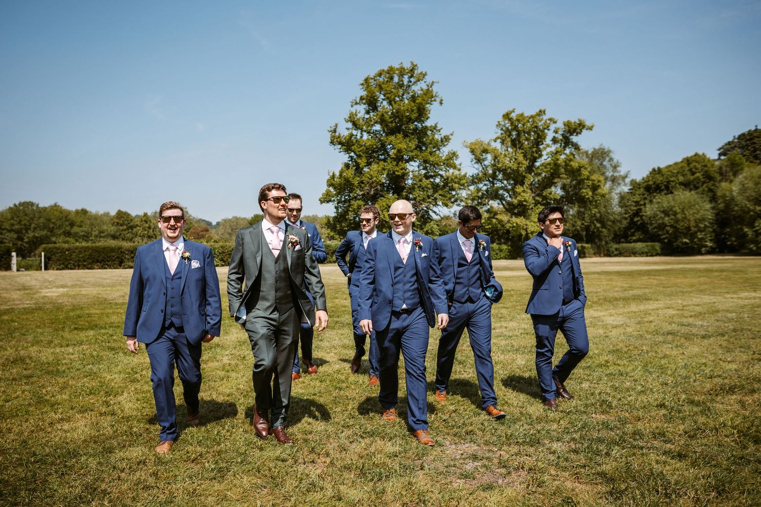 Groom and Groomsmen arriving at wedding venue