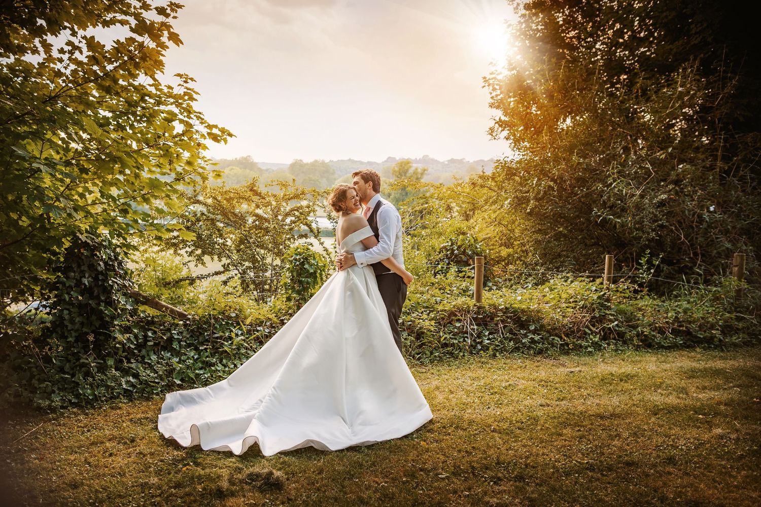 Incredible sunset over the river Thames at Remenham Court with amazing views across Henley
