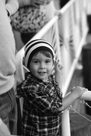 Black and White Young Boy Smiling - Family Photo Session - Washington, DC
