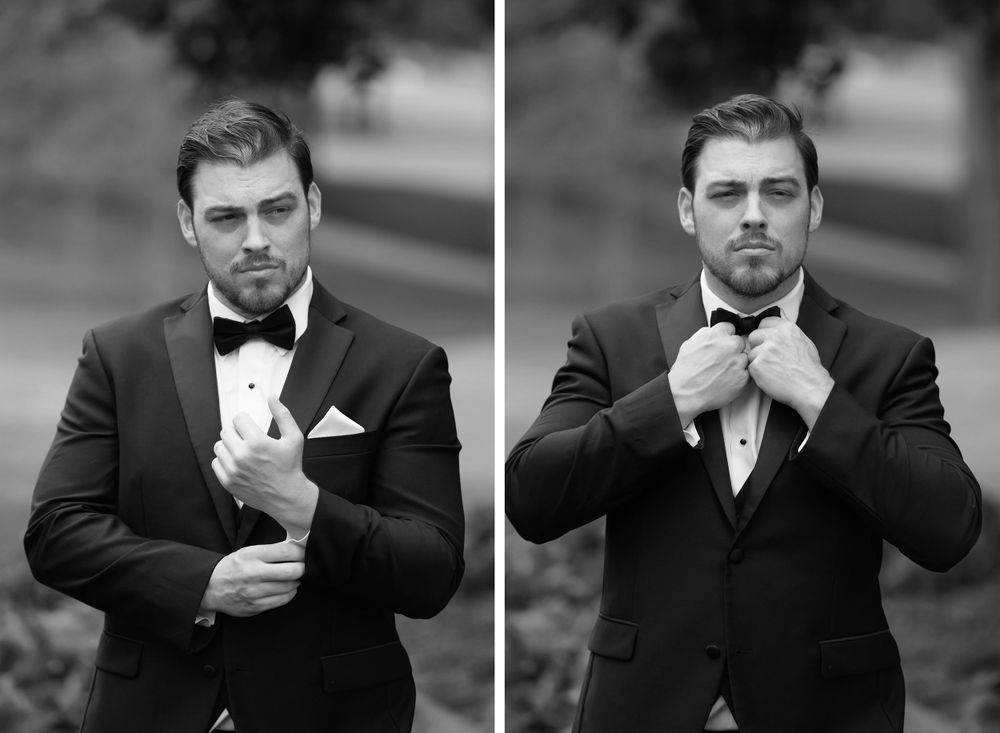Groom on wedding day at Firestone Country Club photographed by Tom Forrest.