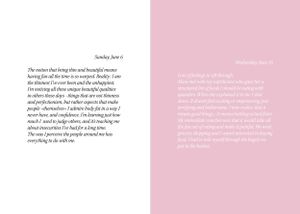 Minimalist pink layout pages from a recipe book or food blog.