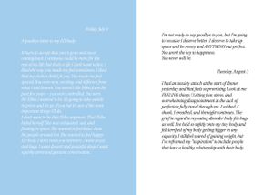 Light blue recipe book pages with text and typography layout.