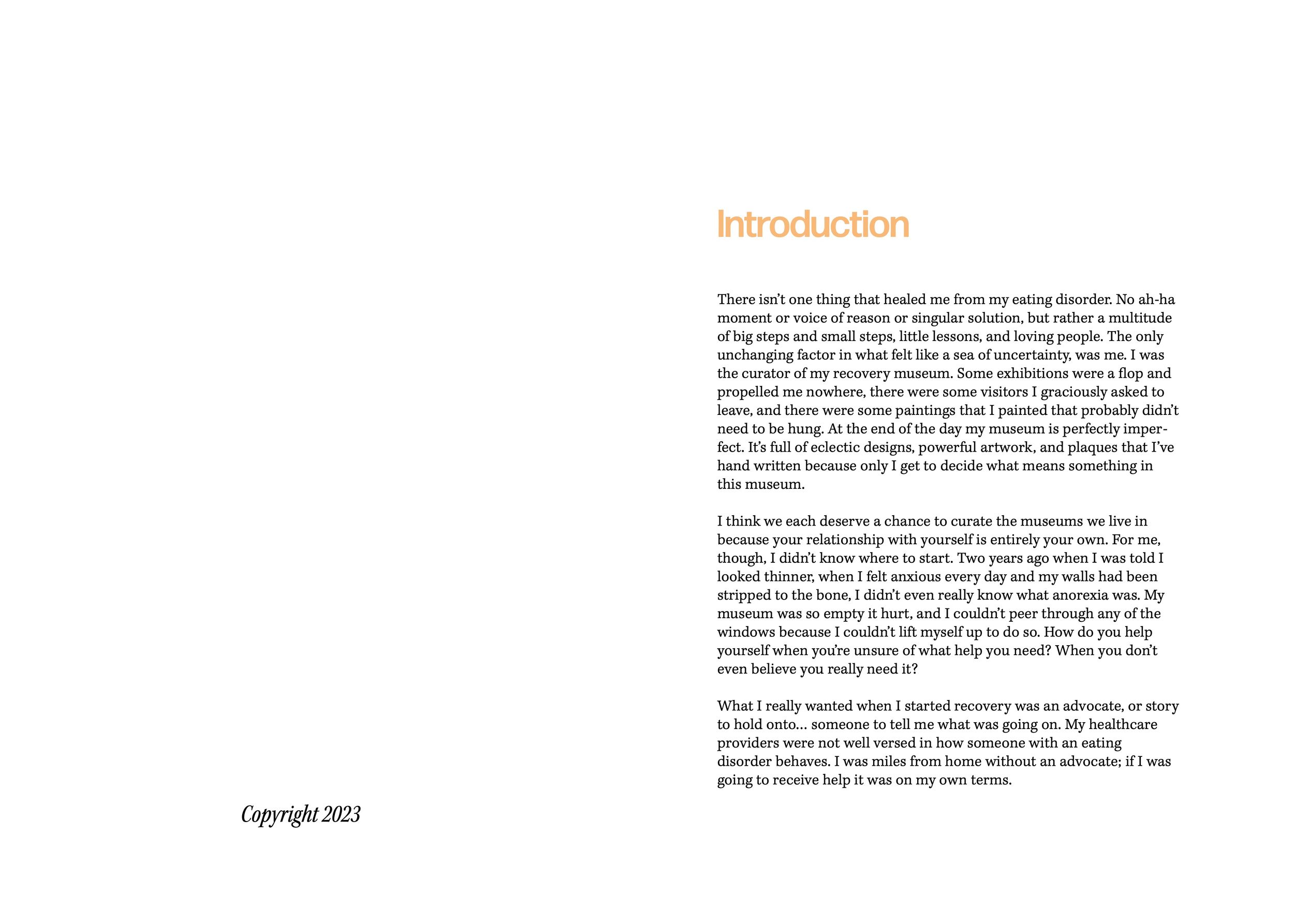 A printed page showing an introduction text section with a copyright notice at the bottom.
