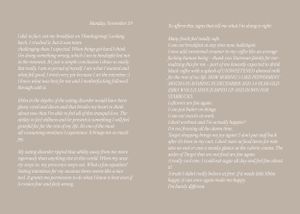 Double page spread of a cookbook showing text on beige background with handwritten style typography.