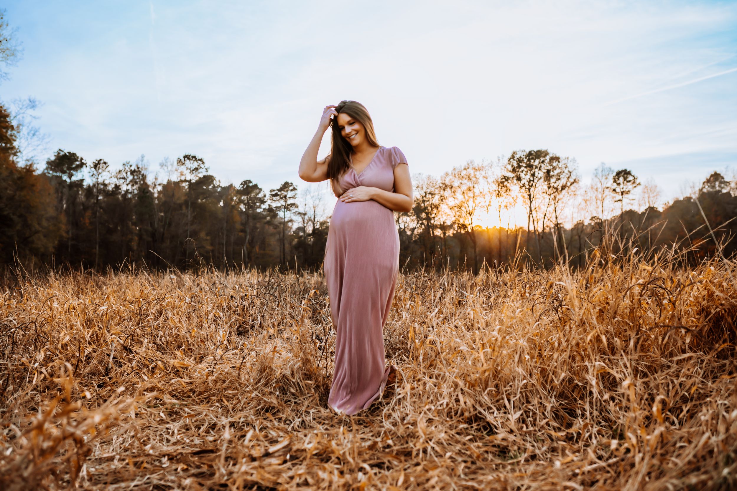 Charleston, sunset, maternity, golden hour, photographer, new mother, motherhood