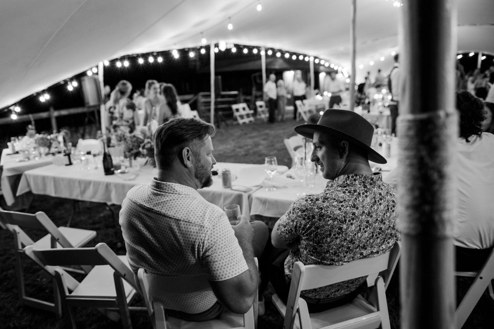 Wedding guests enjoying the party